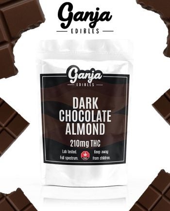 Ganja Baked - Dark Chocolate Almond Bar 210mg THC (Vegan)