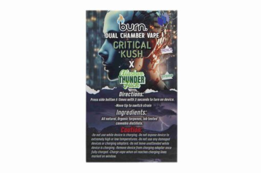 Burn Dual 6g Vape - Critical Kush + Alaskan Thunder Fuck - Image 2