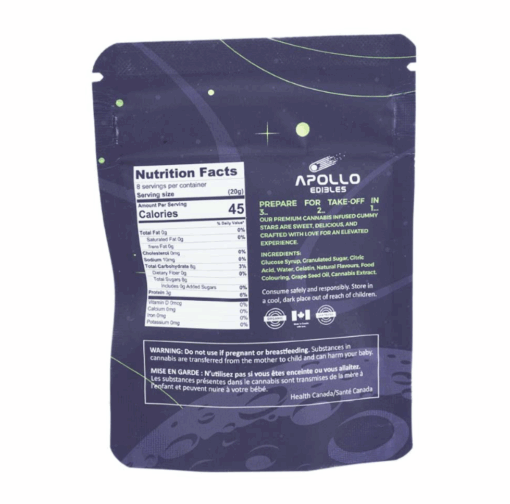 Apollo - Shooting Star Gummies (1000mg) - Sour Green Apple (Indica) - Image 2